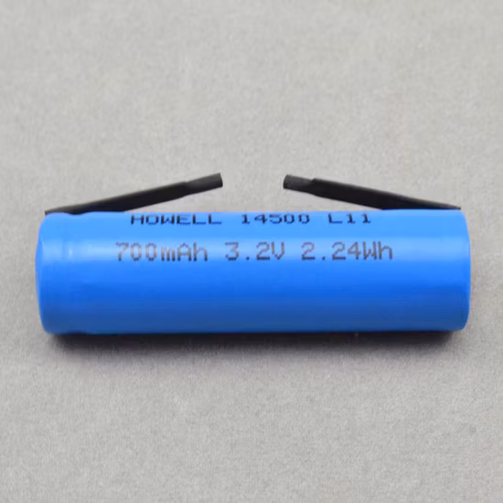 Cellule de batterie Ifr 14500 LiFePO4 3.2V 700mAh