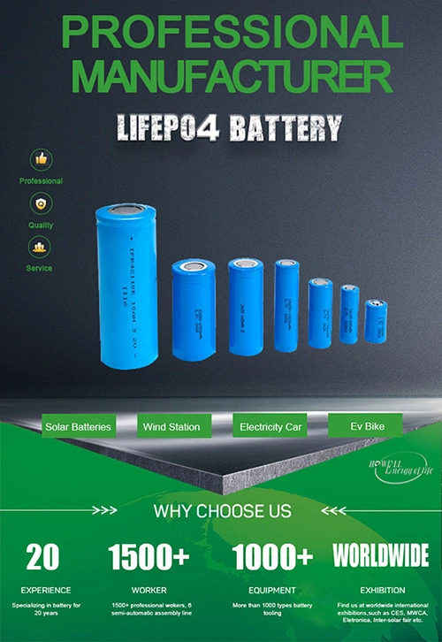 32650 3.2V 6000mAh 32700 6500mAh LiFePO4 Lithium Iron Phosphate Battery Cell