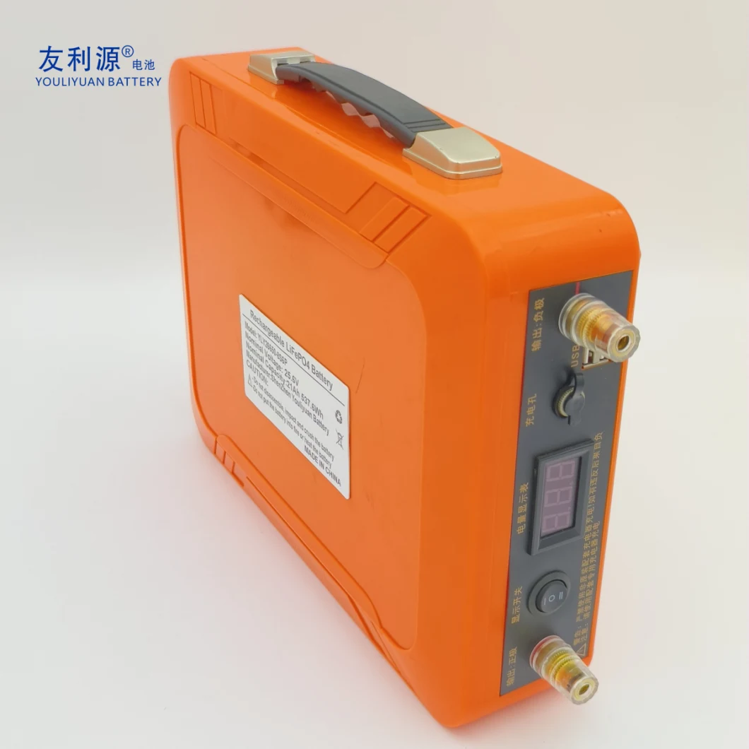 Portable LiFePO4 Battery 26650 8s6p 25.6V 21ah EV UPS Home Appliance Lithium Iron Phosphate Battery Pack