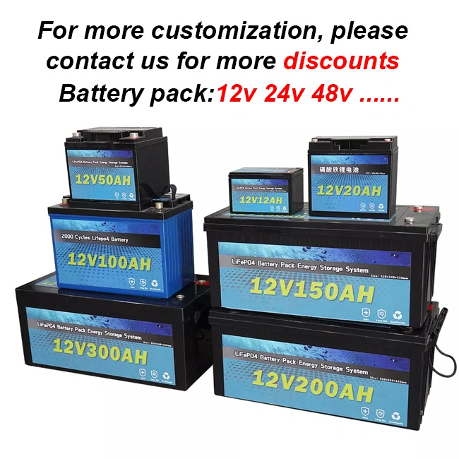 OEM 12V 24V 48V 20ah 100ah 120ah 200ah 280ah Solar Lithium Ion Phosphate Battery LiFePO4 Battery Pack