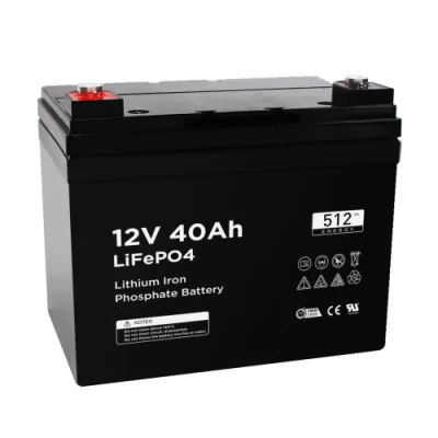 2165 12V 40ah Lithium Fer Phosphate LiFePO4 Batterie rechargeable avec chargeur BMS