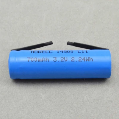 Cellule de batterie au phosphate de fer au lithium 14500 3.2V 700mAh