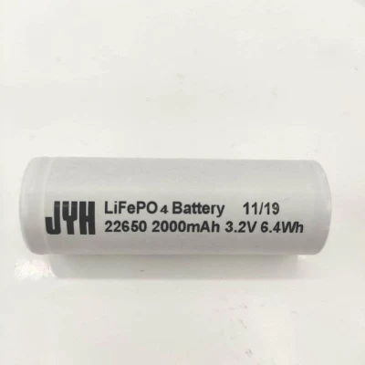 Cellule rechargeable au lithium Un38.3 LiFePO4 22650 2000mAh 3.2V 6.4wh